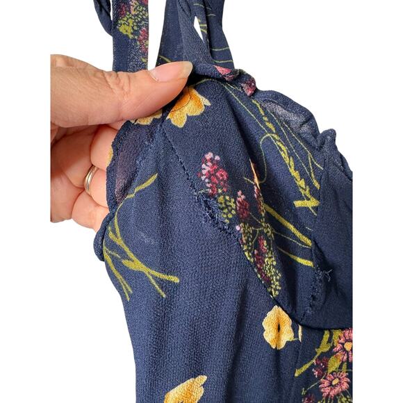 Reformation Floral Mini Dress - Black with Yellow and Purple - Picture 7 of 14